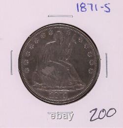 1871-S Seated Liberty Silver Half Dollar