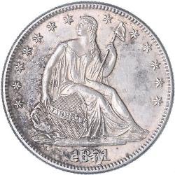 1871 Seated Liberty Half Dollar 90% Silver AU+ Slider See Pics N156