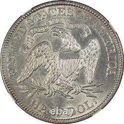 1871 Seated Liberty Half Dollar Uncirculated Details NGC 90% Silver 50c US Coin