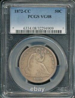 1872-CC Carson City Seated Liberty Half Dollar PCGS VG 08 Low Mintage