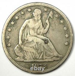 1872-CC Seated Liberty Half Dollar 50C Carson City Coin Fine / VF Details