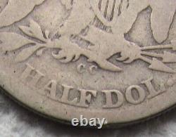 1872-CC Seated Liberty Silver Half Dollar Rare Key Date Carson City CC Mint Good