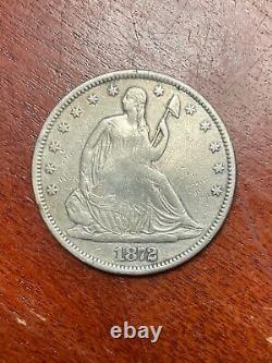 1872 S Seated Half Dollar Xf Cleaned Some Damage