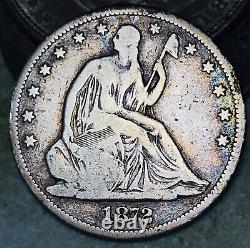 1872 Seated Liberty Half Dollar 50C Ungraded Choice 90% Silver US Coin CC18956