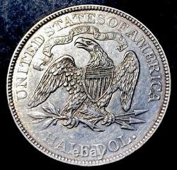 1872 Seated Liberty Silver Half Dollar 50c WB-101 & Semi Key Date AU-UNC Details