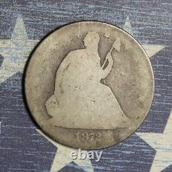 1872-cc Seated Liberty Silver Half Dollar Collector Coin Free Shipping
