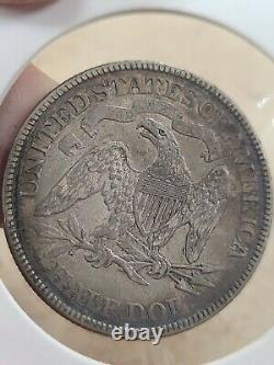 1873 P Seated Liberty Half Dollar Silver xf good toning original patina