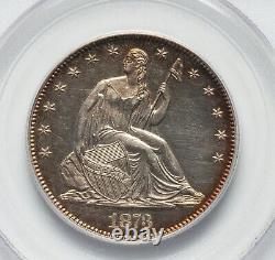 1873 Proof Seated Liberty Half Dollar, No Arrows, Closed 3, PCGS PR63Cameo