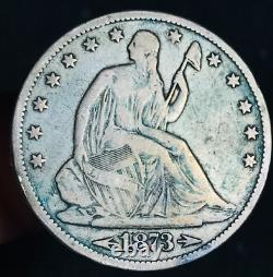 1873 Seated Liberty Half Dollar 50C ARROWS Ungraded 90% Silver US Coin CC20617