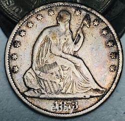 1873 Seated Liberty Half Dollar 50C NO Arrows Choice Silver US Coin CC21071