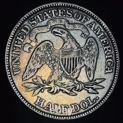1873 Seated Liberty Half Dollar 50C NO Arrows Closed 3 Silver US Coin CC16662