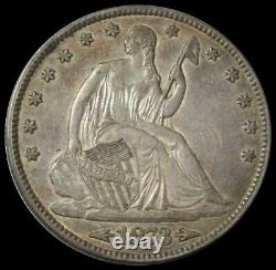 1873 Silver United States Seated Liberty Half Dollar Coin With Arrows Au
