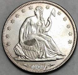 1874-P Arrows Seated Liberty Half Dollar AU/BU Details