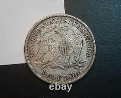 1874-P Arrows Seated Liberty Silver Half Dollar VF+ Type