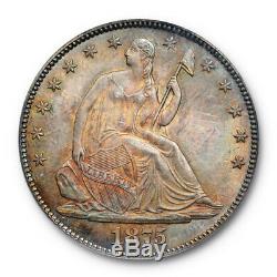 1875 50C Seated Liberty Half Dollar PCGS MS 64 Uncirculated Attractively Toned