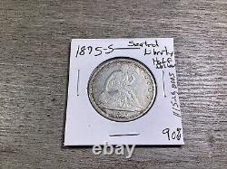 1875-S Seated Liberty Half Dollar-90% Silver Composition-VF Condition111523-0005