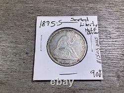 1875-S Seated Liberty Half Dollar-90% Silver Composition-VF Condition111523-0005