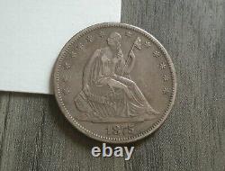 1875-S Seated Liberty Half Dollar mid grade XF