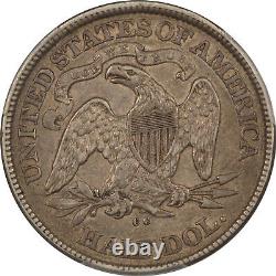 1875-cc Seated Liberty Half Dollar Pcgs Au-50, Cac Approved! Pop 1