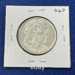1875-p Us Liberty Seated Half Dollar 50c Almost Uncirculated+++! C567