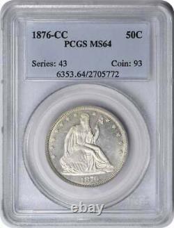 1876-CC Liberty Seated Silver Half Dollar MS64 PCGS