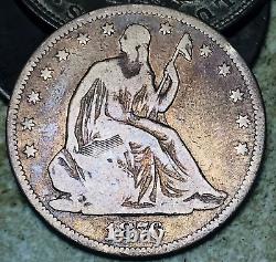 1876 CC Seated Liberty Half Dollar 50C Ungraded 90% Silver US Coin CC19049