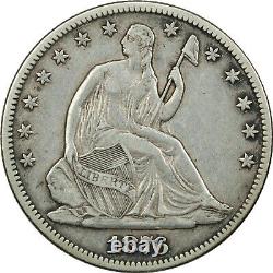 1876 Seated Liberty Half Dollar 50C, Very Fine VF