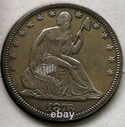 1876 Seated Liberty Half Dollar 50c Almost Uncirculated Details Type Coin