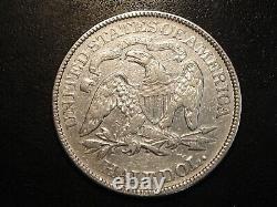 1876 Seated Liberty Half Dollar Silver Coin XF details cleaned white