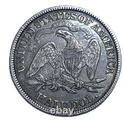1876 Seated Liberty Half Dollar XF+/AU Rainbow Toned