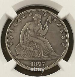 1877 50¢ Seated Half Dollar NGC XF DETAILS, CLEANED