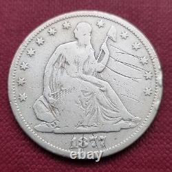 1877 CC Seated Liberty Half Dollar 50c Better Grade scratched #47174