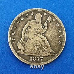1877 CC Silver Seated Liberty Half Dollar 50c Better Rare Carson City Mint Coin