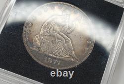 1877 Liberty Seated Half Dollar AU Toned