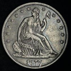 1877-S Seated Liberty Silver Half Dollar CHOICE XF+ FREE SHIPPING E193 VCHD