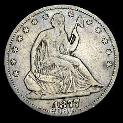 1877 Seated Liberty Half Dollar Silver - Nice Condition Type Coin - #XD414