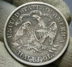 1877S Seated Liberty Half Dollar 50C Nice Coin, Free Shipping (762)