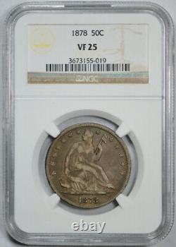 1878 50c Seated Liberty Half Dollar NGC VF 25 Very Fine to Extra Fine