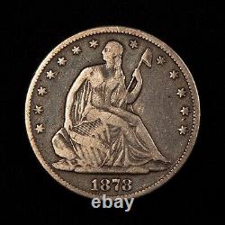 1878 50c Seated Liberty Silver Half Dollar Attractive Patina Fine H2178