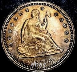 1878 Seated Liberty Silver Quarter 25C High Grade UNC Proof Like Toned