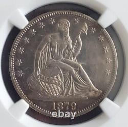 1879 Seated Liberty Half Dollar 50c NGC AU 50. A Beautiful Low Mintage Coin