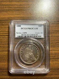 1880-P Seated Liberty Silver Half 50C PCGS PROOF PR 63 CAMEO Type 5 With Motto