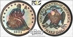 1881 50C Seated Liberty Half Dollar PCGS PR67, Top Pop, Finest Proof