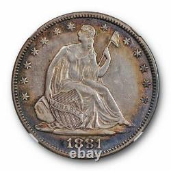 1881 Seated Liberty Half Dollar NGC AU 53 About Uncirculated Toned
