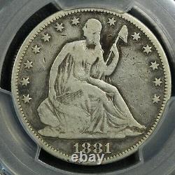 1881 Seated Liberty Silver Half Dollar PCGS VG 08