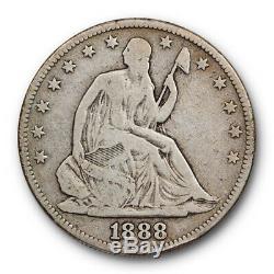 1888 Seated Liberty Half Dollar Very Good VG Key Date Low Mintage