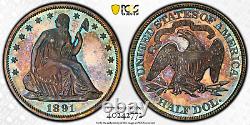 1891 PCGS PR64 Mintage 600 Colors! Final Year Seated Half Dollar PROOF 50C