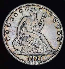1891 Seated Liberty Half Dollar 50C Ungraded Choice 90% Silver US Coin CC13622