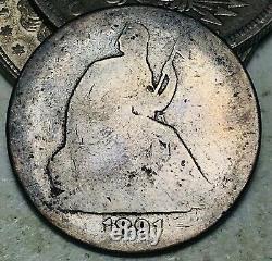 1891 Seated Liberty Half Dollar 50C Ungraded Good KEY 90% Silver US Coin CC11541