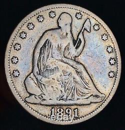 1891 Seated Liberty Half Dollar 50C Ungraded Good KEY 90% Silver US Coin CC12924